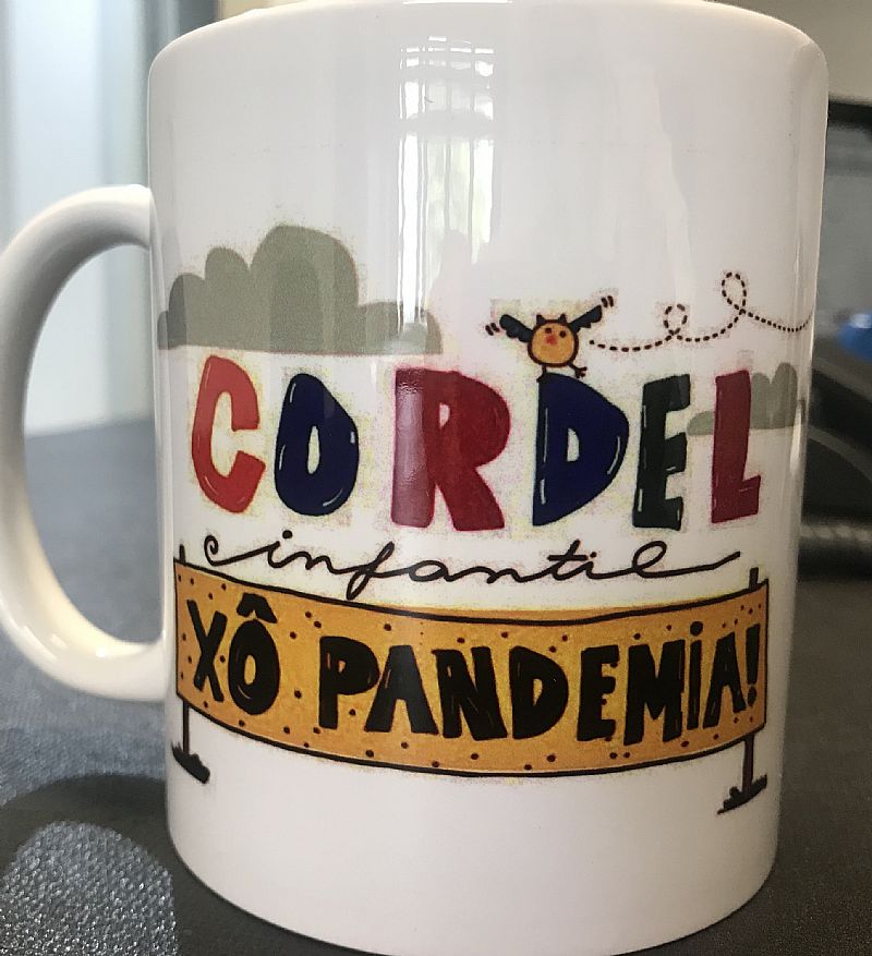 caneca cordel infantil xô pandemia